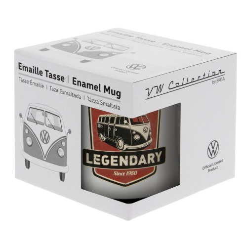 Emaille mok vw bus Legendary grijs 500 ml - Afbeelding 3