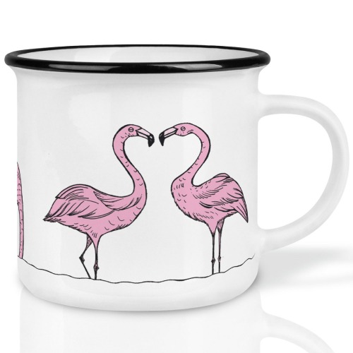 Emaille mok flamingo