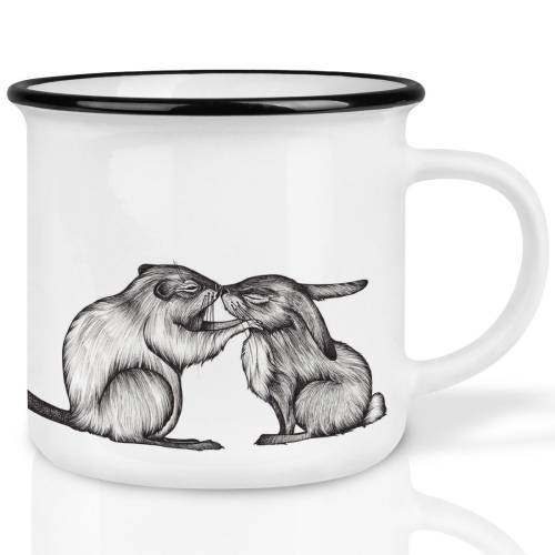 Keramische mok konijn & bever  250 ml