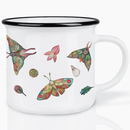 Keramische mok kleurrijke motten 250 ml